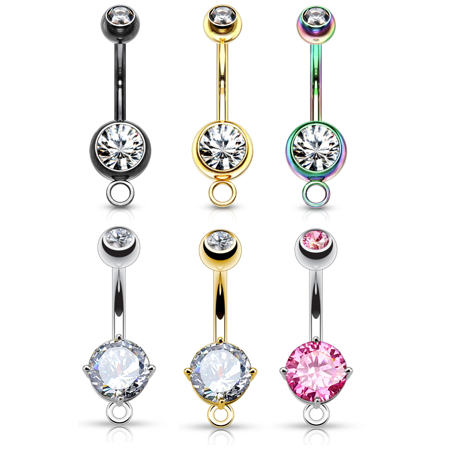 Buy Rksndnn 14G Belly Button Rings Dangle for Women Stainless Steel Belly  Rings Belly Piercing Jewelry Snake Reverse Spiral With Clear Cz Navel Rings  Belly Button Ring Belly Ring Body Piercing Jewelry