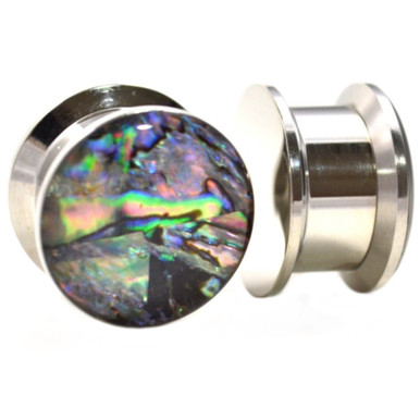 Abalone Shell Dome Stainless Ear Plugs (8g-1