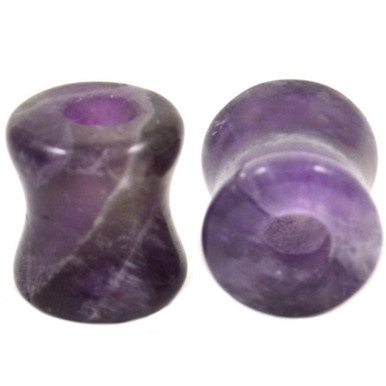 JOYTOYOU 16Pcs Silicone and Stone Ear Plugs Tunnels Kit Ear Gauges Double Flare Solid Amethyst Ear Stretchers Set Multiple Stone with Silicone O-Ring Body Piercing Jewelry for Women Men 2G-5/8