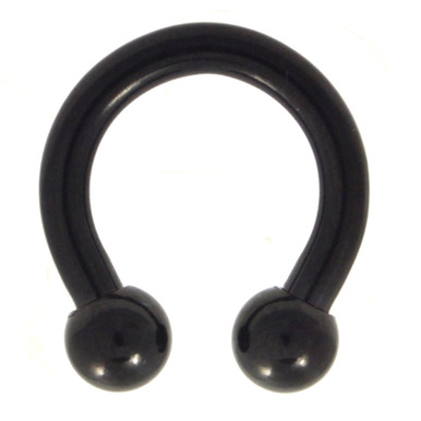 Black Titanium Horseshoe Ring 12G-2G (6 Sizes) | BodyDazz.com