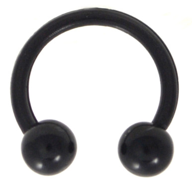 Black Flexible Acrylic Horseshoe Ring 16G/14G | BodyDazz.com