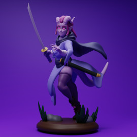 Oriza the Katana-Wielding Tiefling Bard