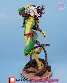 3D printed resin statue of Rogue from The X-Men designed by Peach Figure
