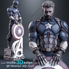 Chris Evans as Steve Rogers as Captain America in The Avengers Marvelverse resin statue designed by Sanix3D Malix3D