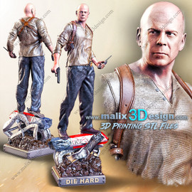 Bruce Willis as John Mcclane in Die Hard resin statue by Sanix3D Malix3D