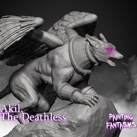 Akil the Deathless, a rare and powerful breed of sphinx that specializes in necromancy and secrets resin miniature designed by Painting Fantasms