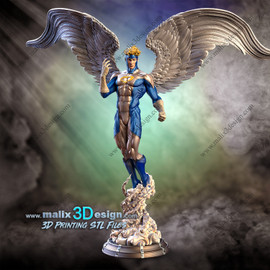 Warren Worthington III as Angel, founding member of The X-Men, resin statue by Sanix3D Malix3D