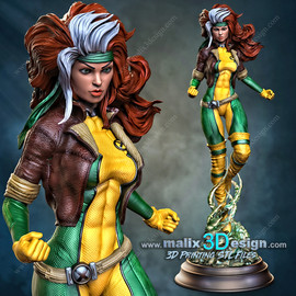 resin statue of Rogue from The X-Men designed by Sanix3D Malix3D