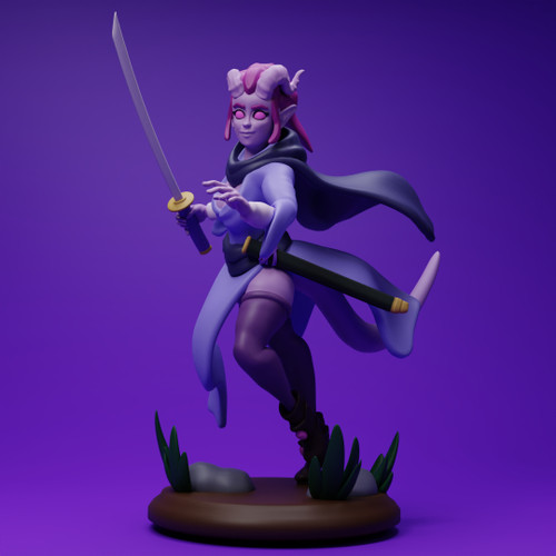 Oriza the Katana-Wielding Tiefling Bard