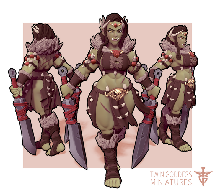 Orc Queen Vashka, Dual Swords