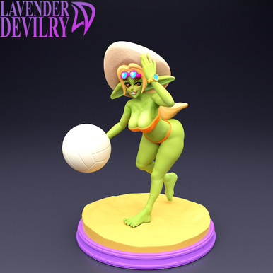 Apricot the Busy Beach Volleyball Goblin Miniature