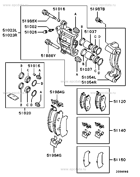 Mitsubishi Evo 5-9 Front Brembo OEM Caliper Seal kit