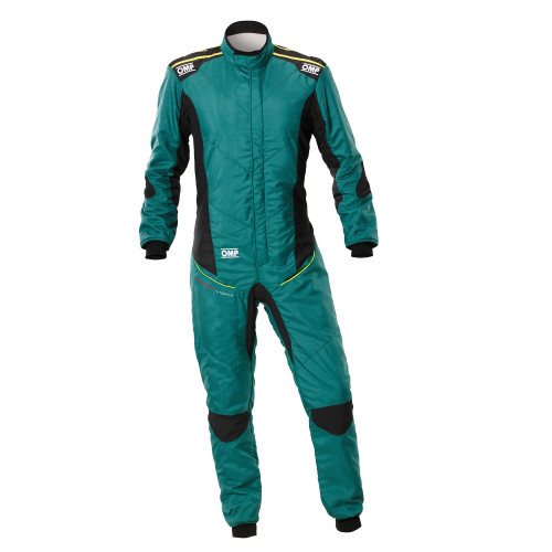 OMP Tecnica Super Light Racesuit | IA0-1870-A01 | Green & Fluo Yellow | EARS Motorsport Ireland & UK