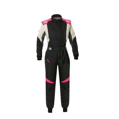 OMP First Elle 2025 Racesuit | IA0-1874-A02 | Black & White | EARS Motorsport Ireland & UK
