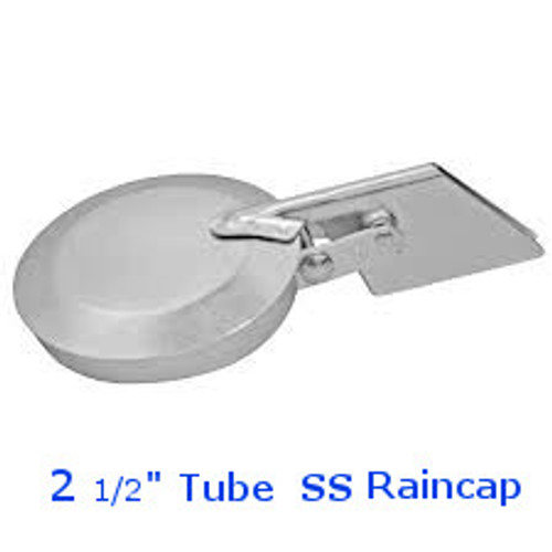 2-1/2" TUBE 304 SS Raincap Flapper - 304 Stainless Steel        (2 1/2" I.D.)