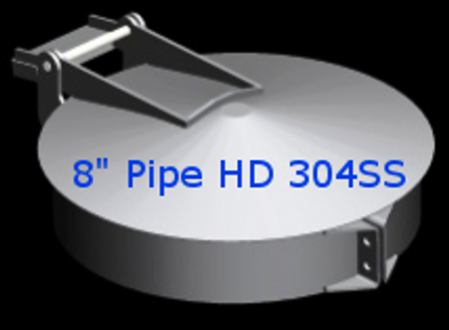 08"  PIPE 304 SS HD Raincap Flapper  304 Stainless Steel  (8 5/8" ID)