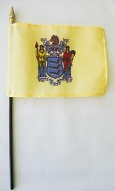 New Jersey 4" x 6" Mounted Flags New Jersey 4" x 6" Mounted Flags