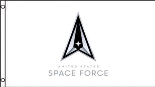 US Space Force Logo 3' x 5' Nylon Flag - White
