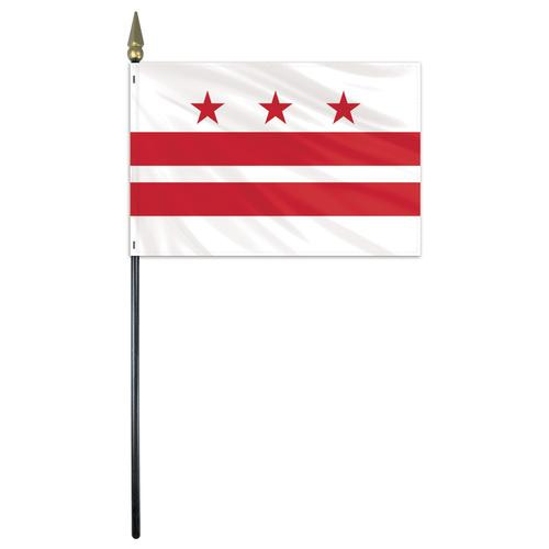 District Of Columbia 4" x 6" Mounted Flags