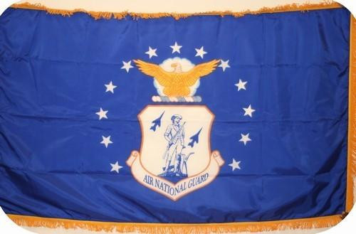 3'x5' Air National Guard Indoor Flag With Pole Hem and Fringe 3'x5' Air National Guard Indoor Flag With Pole Hem and Fringe