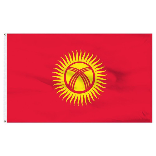Kyrgyzstan 2' x 3' Light Weight Polyester Kyrgyzstan 2' x 3' Light Weight Polyester