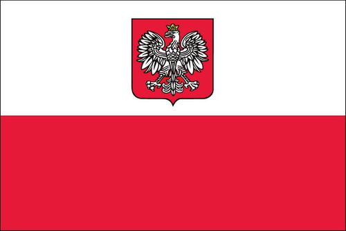 Poland w/ Eagle 2' x 3' Light Weight Polyester Poland w/ Eagle 2' x 3' Light Weight Polyester