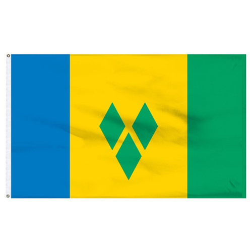 St. Vincent & Grenadines 2' x 3' Light Weight Polyester St. Vincent & Grenadines 2' x 3' Light Weight Polyester