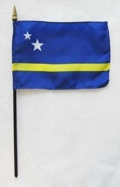 Curacao 4" x 6" Mounted Flags Curacao 4" x 6" Mounted Flags