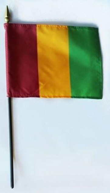 Guinea 4" x 6" Mounted Flags