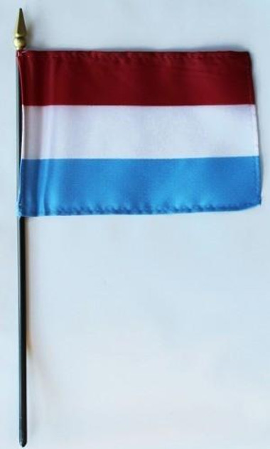 Luxembourg 4" x 6" Mounted Flags