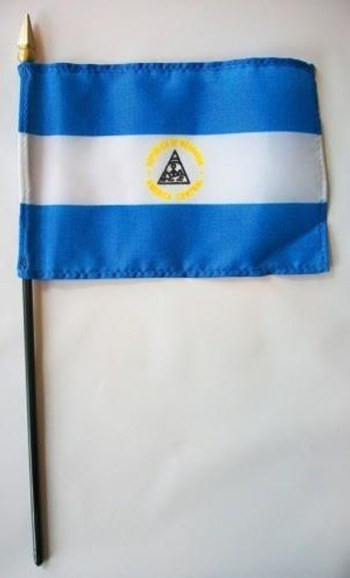 Nicaragua 4" x 6" Mounted Flags