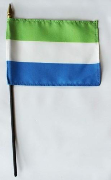 Sierra Leone 4" x 6" Mounted Flags