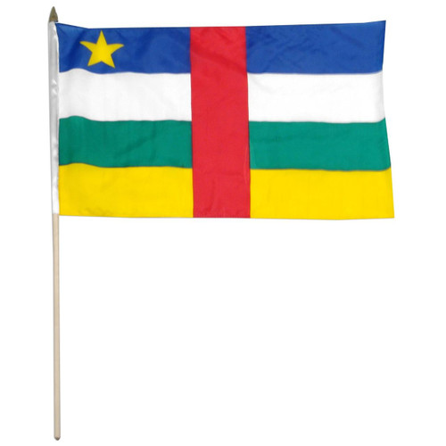 Central African Rep 12" x 18" Mounted Flag Central African Rep 12" x 18" Mounted Flag