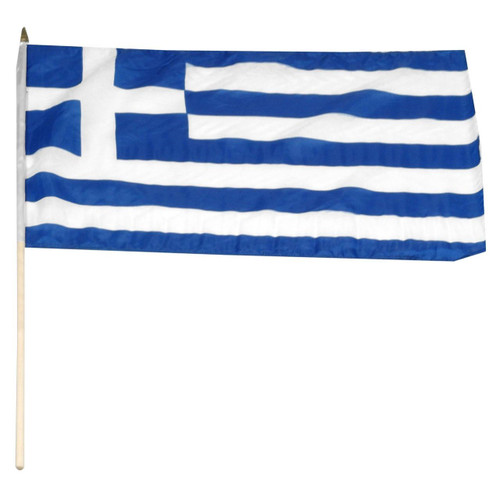 Greece 12" x 18" Mounted Flag