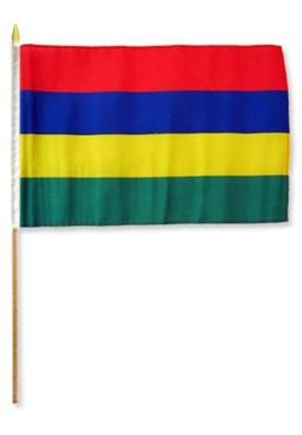 Mauritius 12" x 18" Mounted Flag