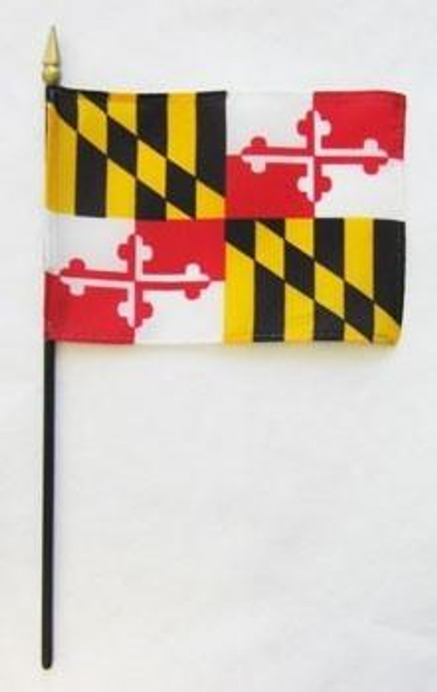 Maryland 4" x 6" Mounted Flags