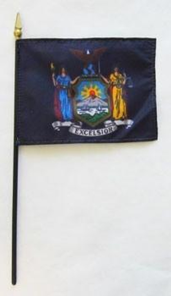 New York 4" x 6" Mounted Flags