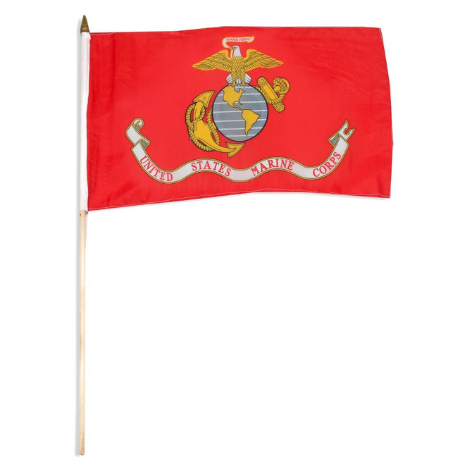 US Marine Corps Mounted 12" x 18" Flags