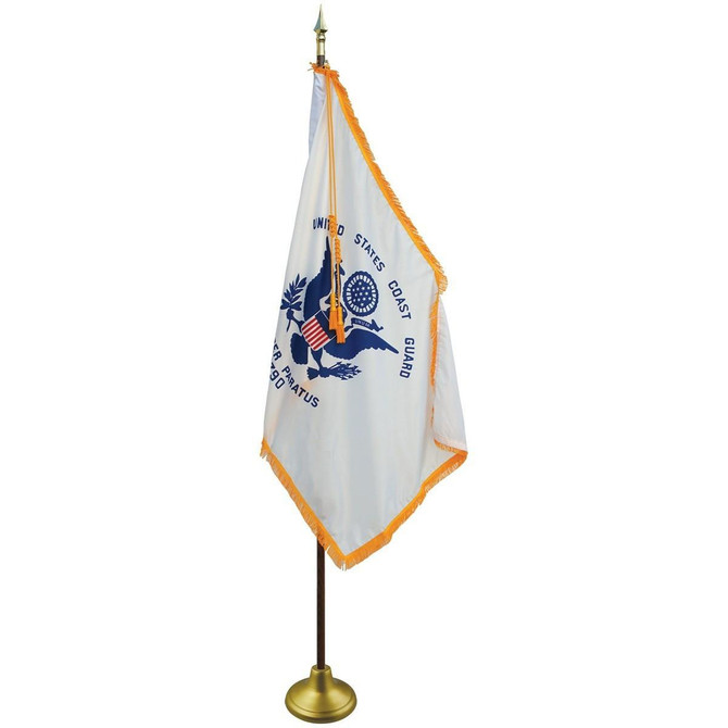 3' x 5' Coast Guard Indoor Flag With Pole Hem and Fringe
