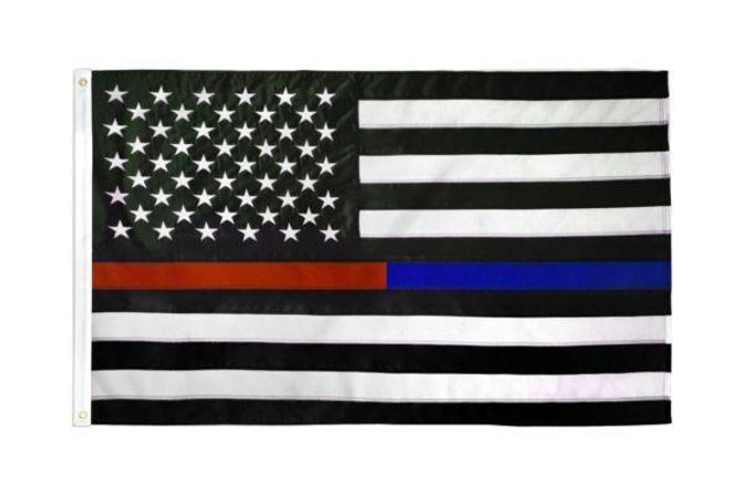 USA Thin Blue/Red Line 3' x 5' Nylon Flag