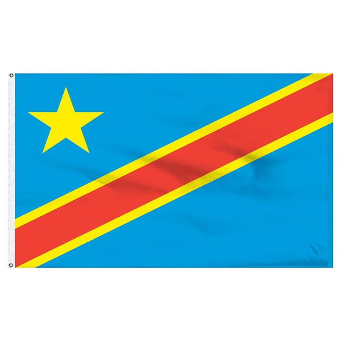 Dem Republic of Congo 2' x 3' Light Weight Polyester Dem Republic of Congo 2' x 3' Light Weight Polyester
