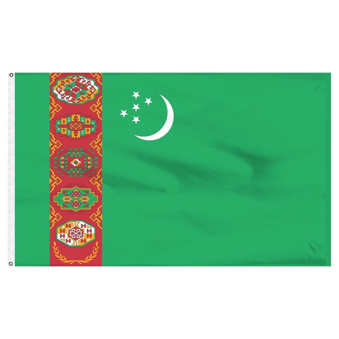 Turkmenistan 5' x 8' Outdoor Nylon Flag