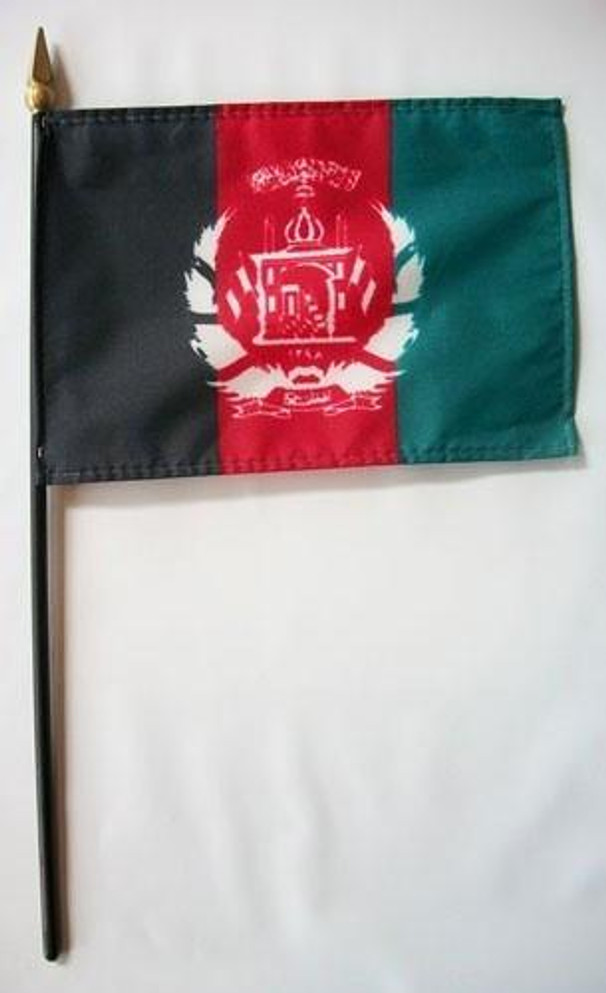 Afghanistan 4" x 6" Mounted Flags