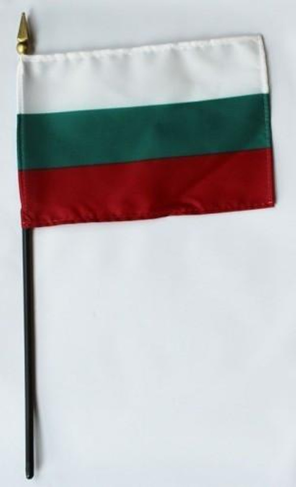 Bulgaria 4" x 6" Mounted Flags