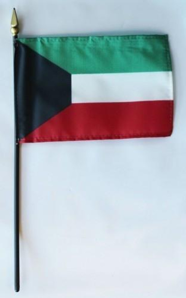 Kuwait 4" x 6" Mounted Flags