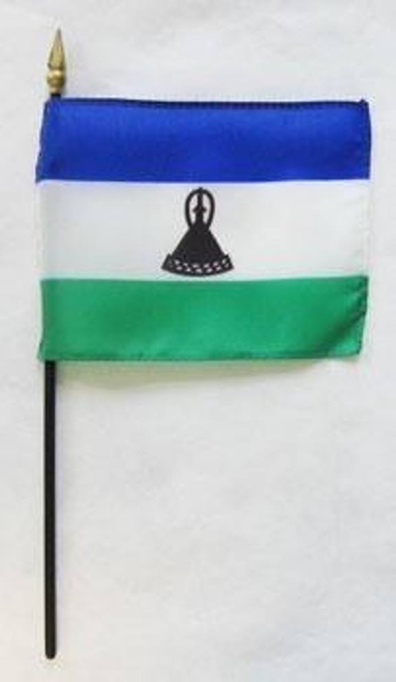Lesotho 4" x 6" Mounted Flags