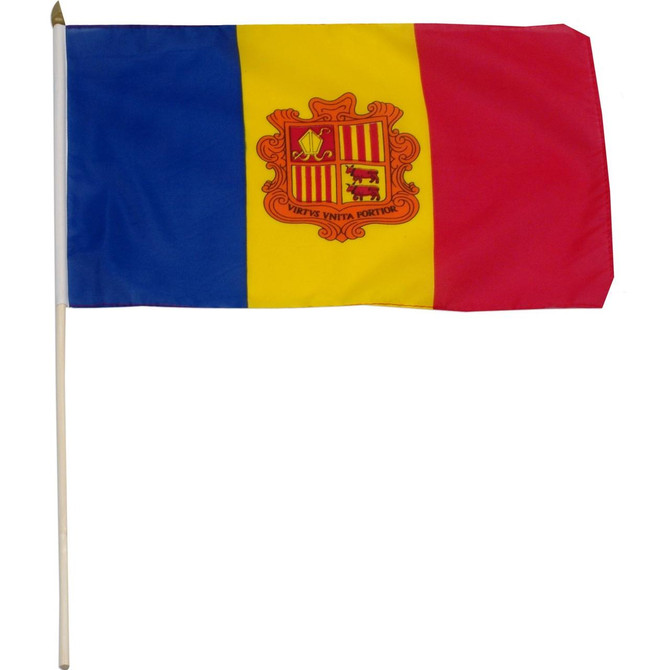 Andorra 12" x 18" Mounted Flag