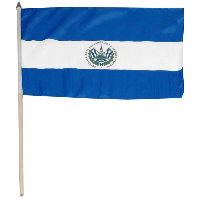 El Salvador 12" x 18" Mounted Flag