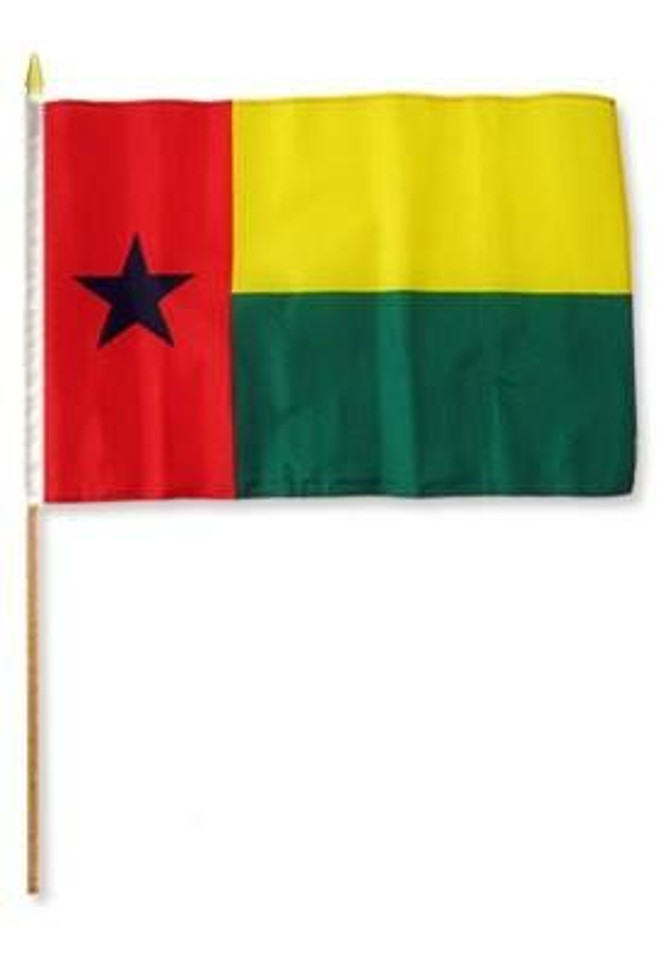 Guinea Bissau 12" x 18" Mounted Flag