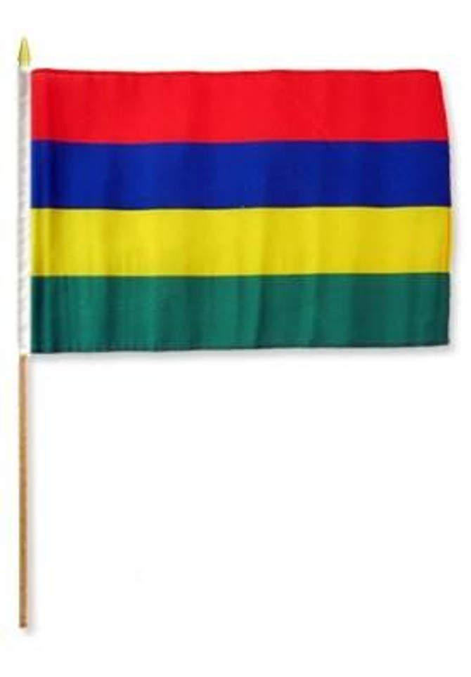 Mauritius 12" x 18" Mounted Flag